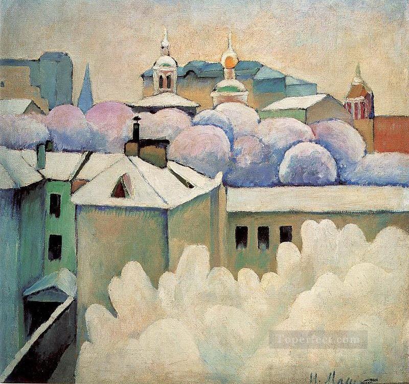 urban winter landscape 1914 Ilya Mashkov Oil Paintings